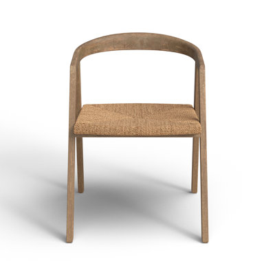 Birch Lane™ Fitzpatrick Natural Oak Curved Back Dining Arm Chair with Woven  Seagrass Seat | Wayfair